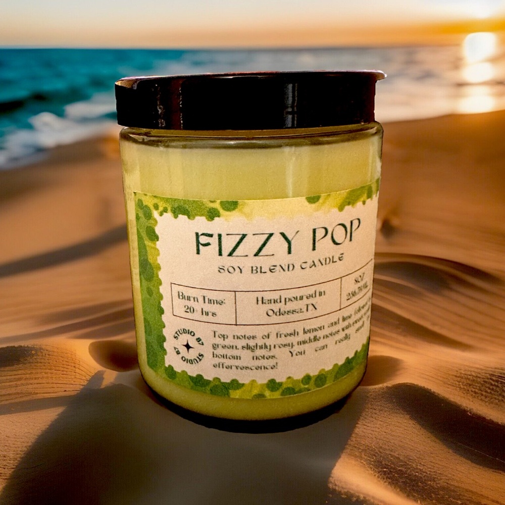 Fizzy pop Scented 8 OZ candle (very high quality wax used) Excellent scent throw